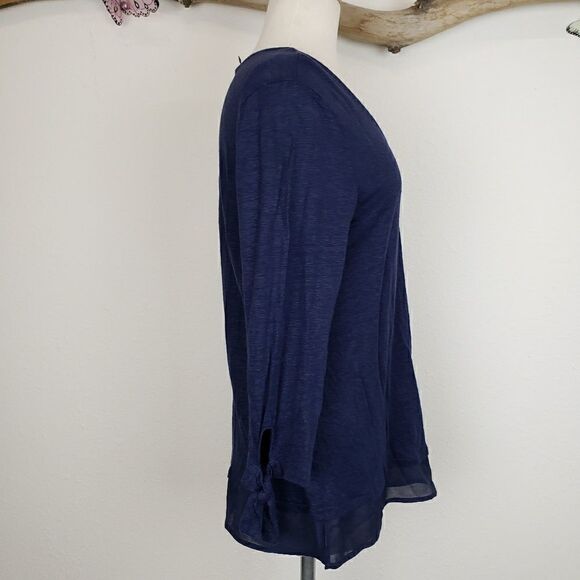 Sanctuary burnout tunic sheer hem tie cuff - Picture 6 of 8